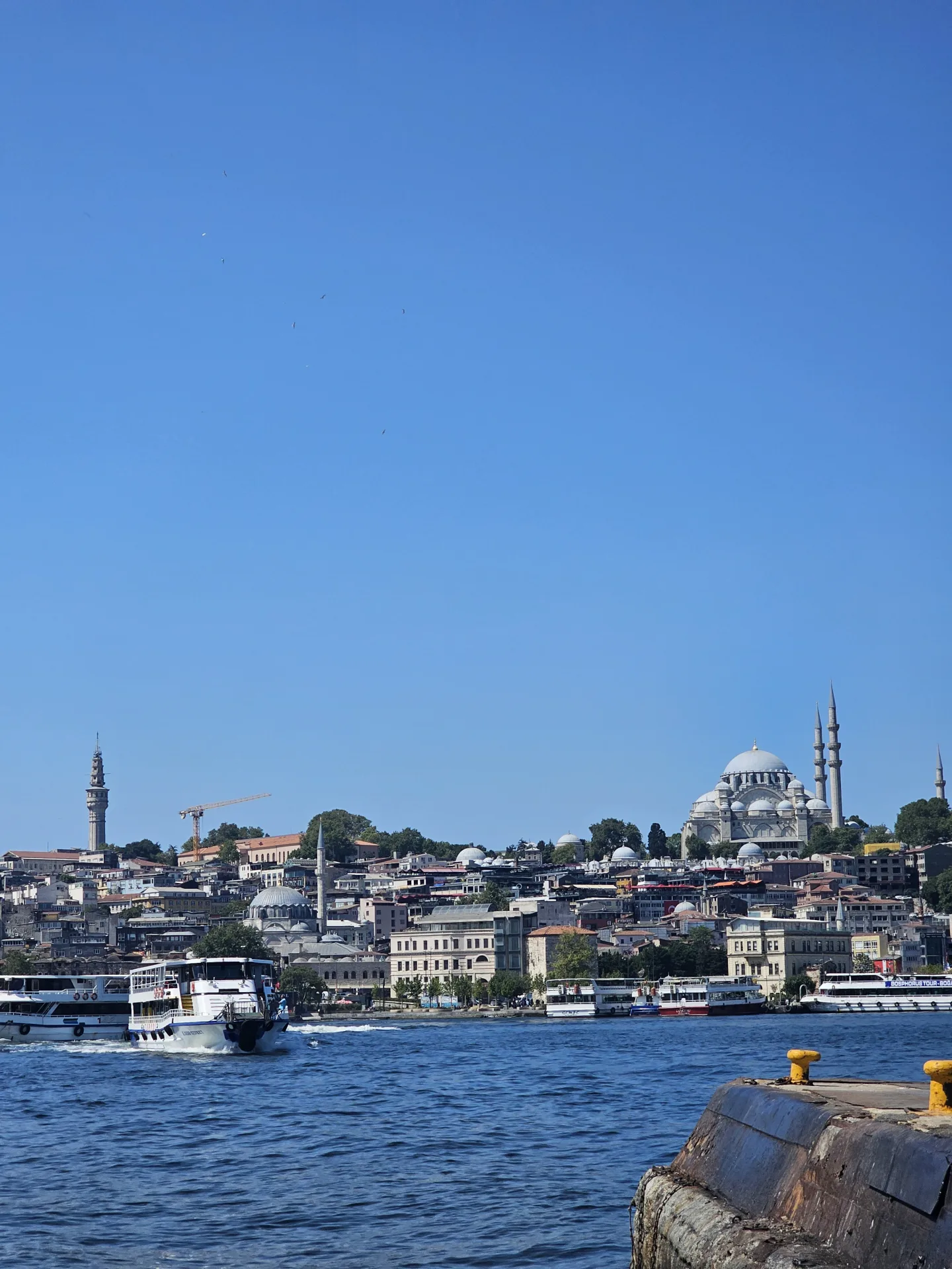 Mosque and ferry boats along Istanbul’s waterfront