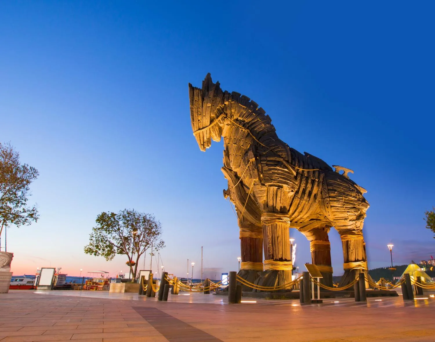 Wooden Trojan horse replica on Çanakkale’s waterfront