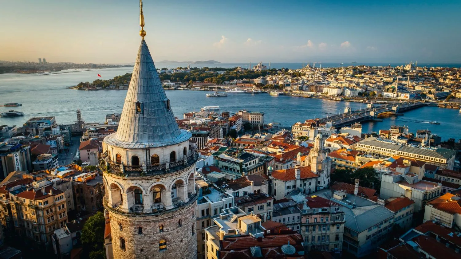 Galata Tower above Istanbul’s rooftops and the Golden Horn