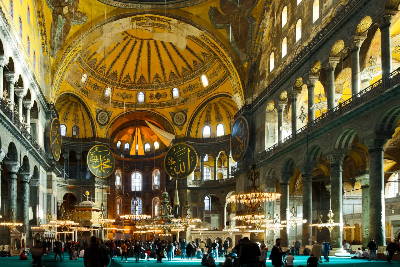 Hagia Sophia’s dome and galleries in Istanbul