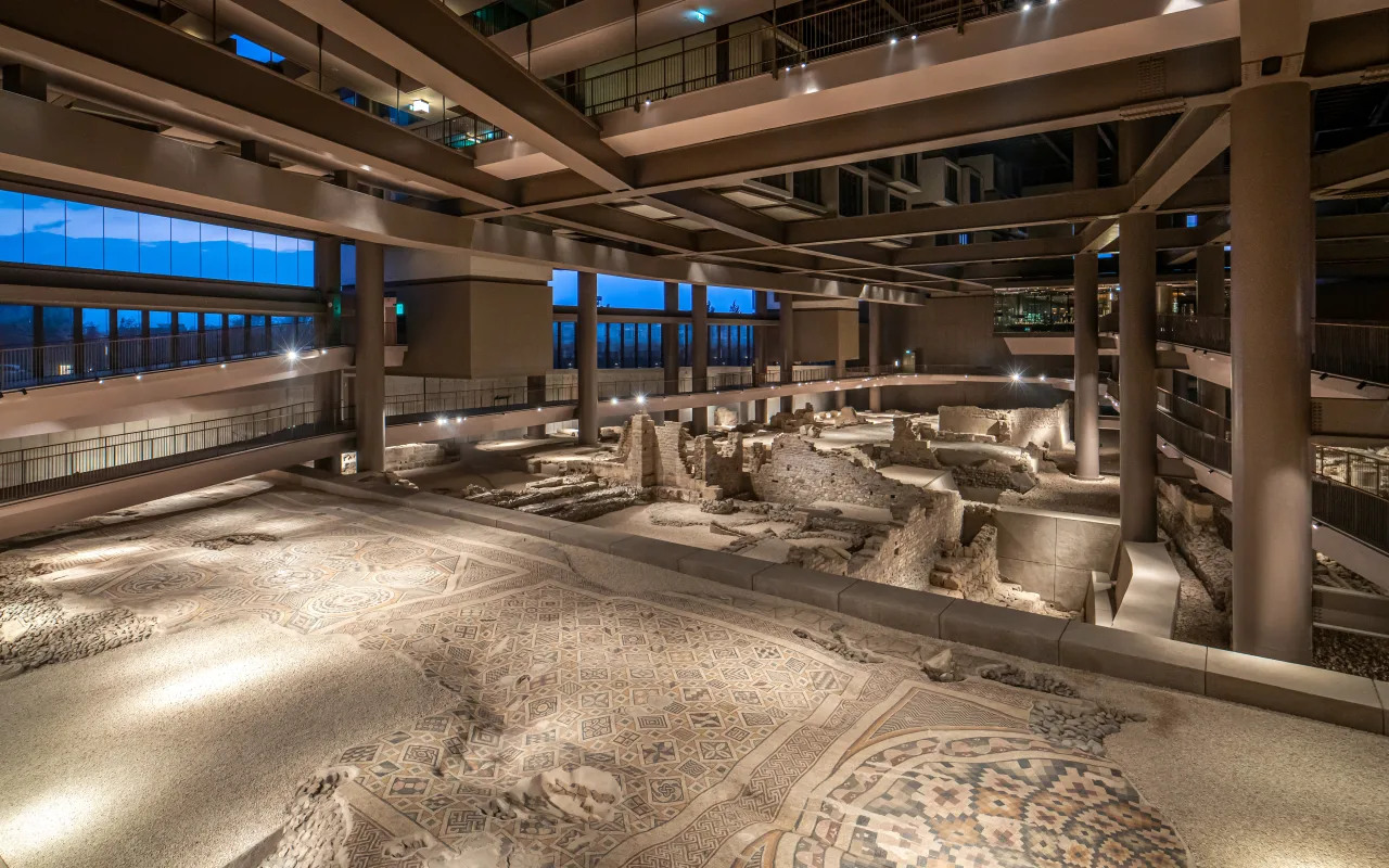 Extensive mosaic floors displayed inside Gaziantep’s Zeugma Museum