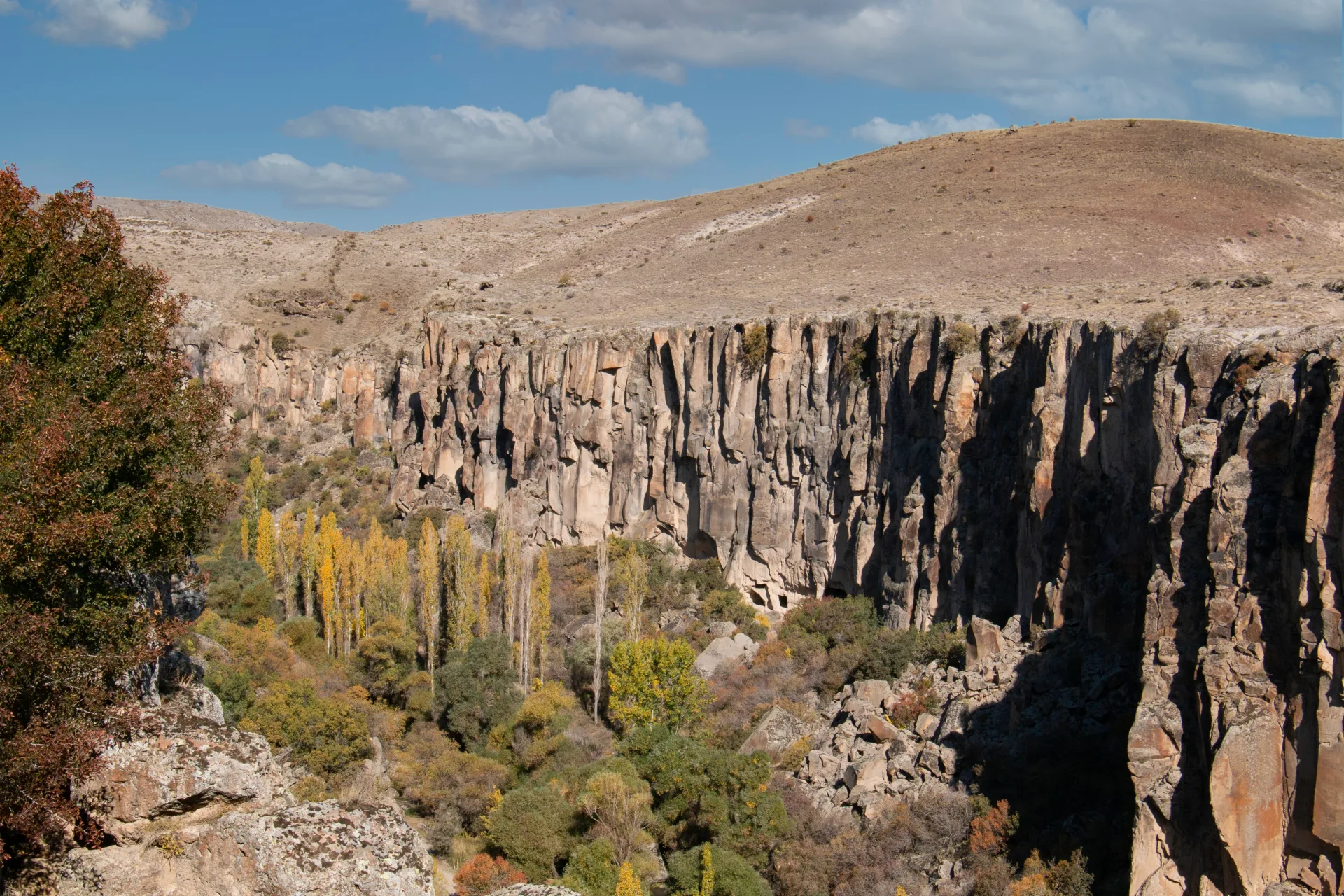 Ihlara Valley’s steep cliffs and tree-lined floor