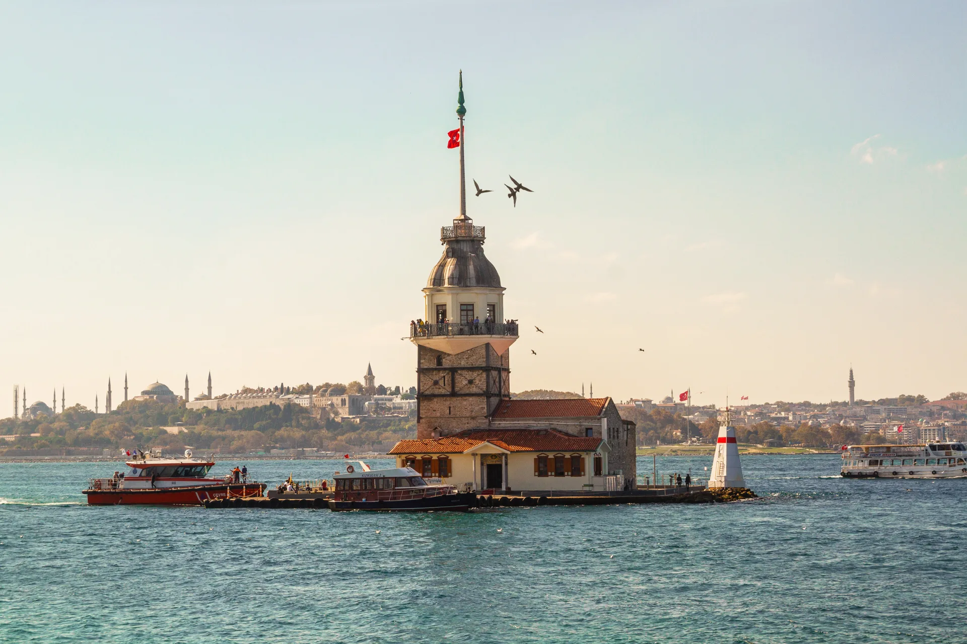 Maiden’s Tower on the Bosphorus near Istanbul’s Üsküdar shore
