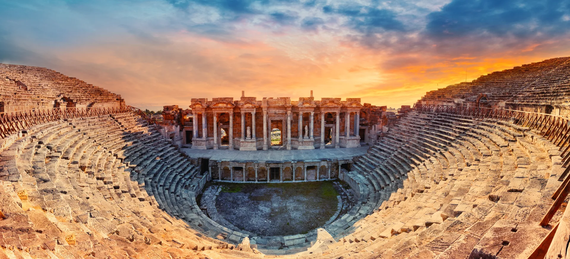Hierapolis Theatre’s seating tiers and restored stage façade