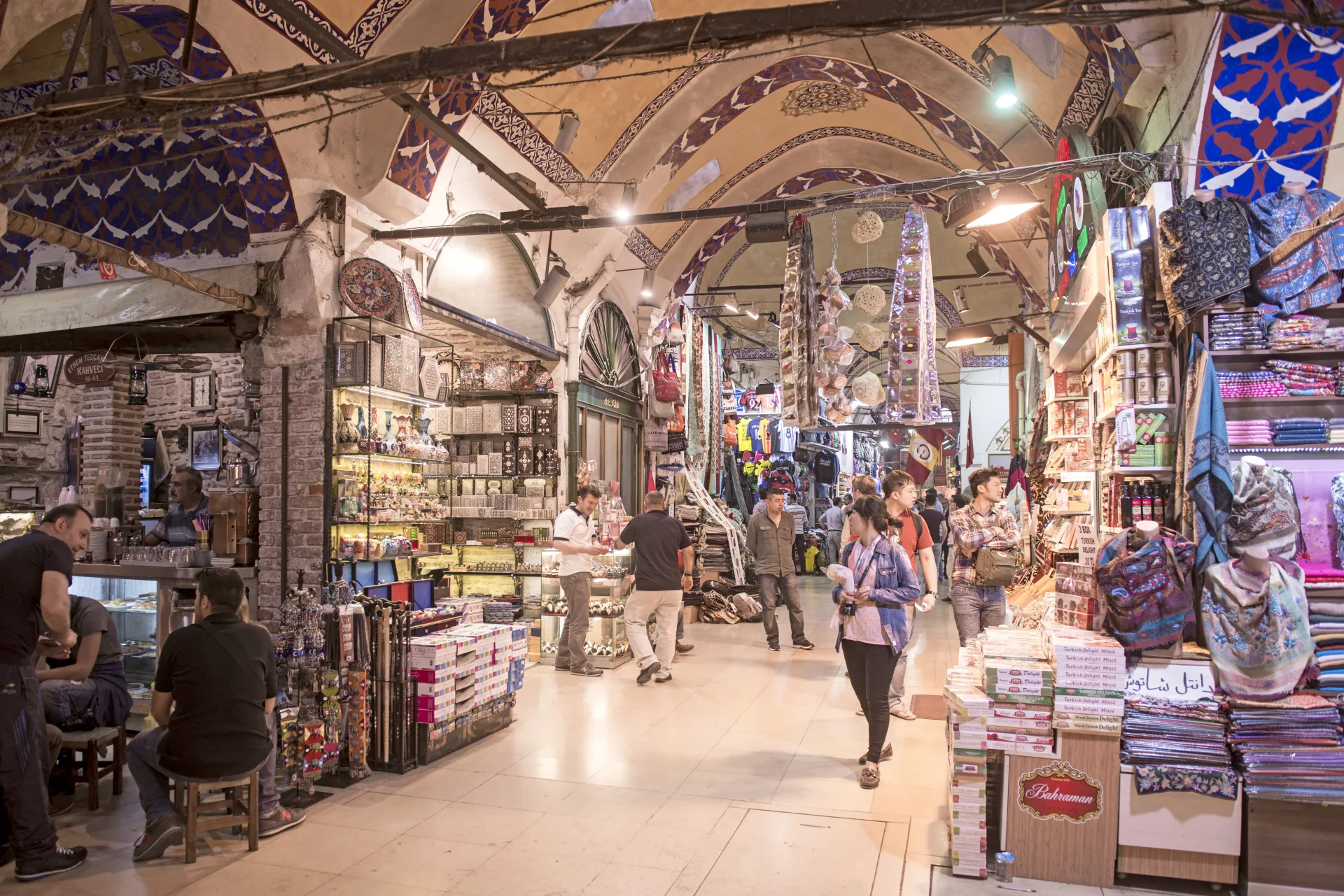 A vaulted shopping passage in Istanbul’s Grand Bazaar