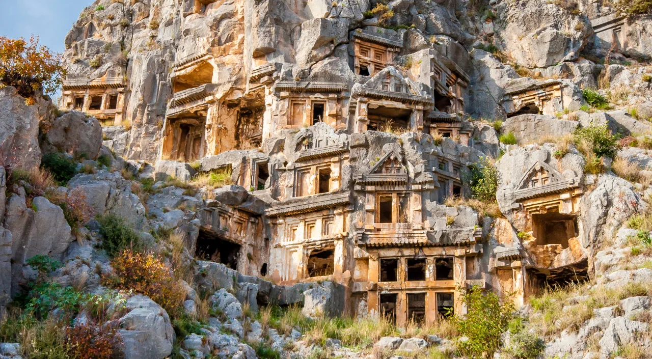 Lycian rock-cut tombs at Myra near Demre