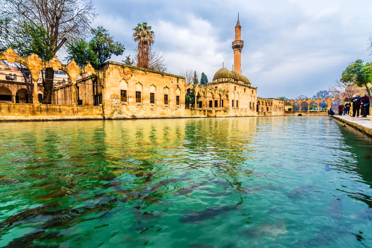 Balıklıgöl’s pool and surrounding architecture in Şanlıurfa